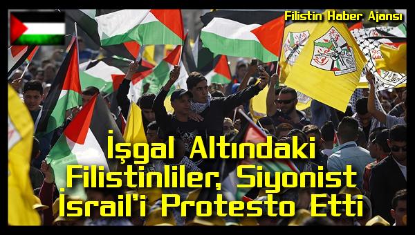 Isgal Altindaki Filistinliler, Siyonist Israil'i Protesto Etti