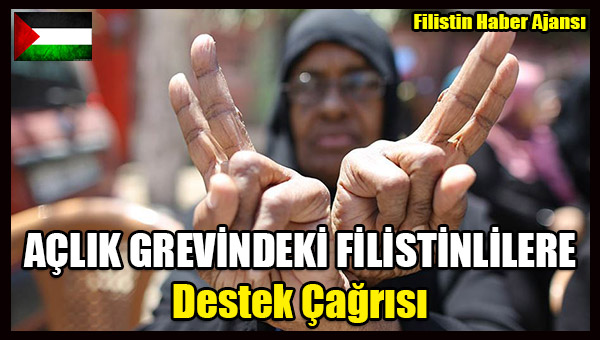 ACLIK GREVINDEKI FILISTINLILERE, Destek Cagrisi
