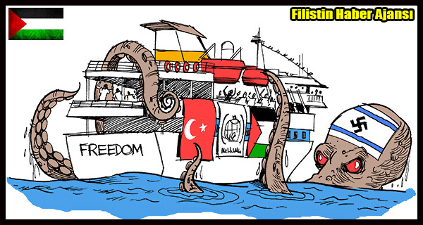 Karikatur- Siyonist Israil'in MAVI MARMARA SALDIRISI