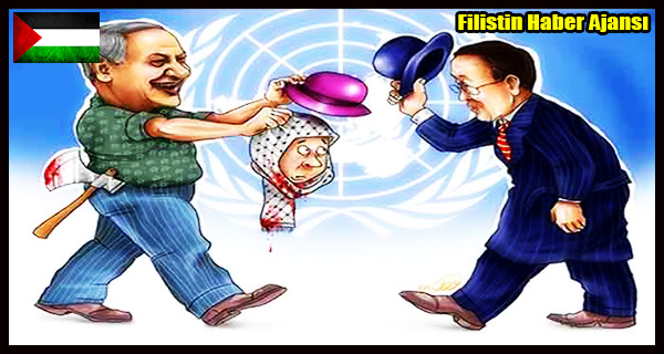 Karikatur- Siyonist Netanyahu ve Birlesmis Milletler