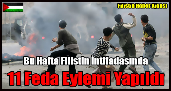 Bu Hafta Filistin Intifadasinda 11 Feda Eylemi Yapildi