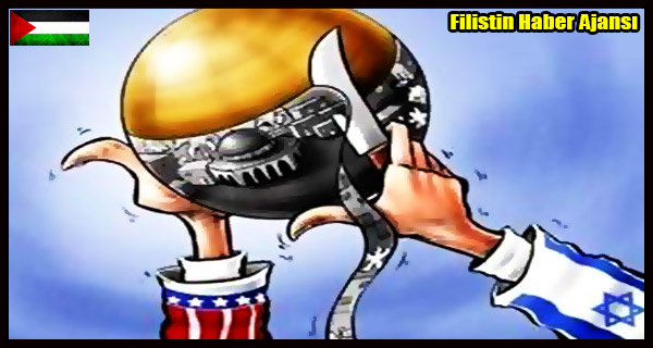 Karikatur- Siyonist Israil Dunyayi TEHDIT EDIYOR