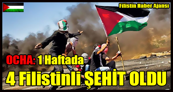 OCHA- 1 Haftada 4 Filistinli SEHIT OLDU