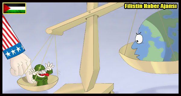 KARIKATUR- Dunya Ulkelerine Karsi Israil ve Amerika VETOSU