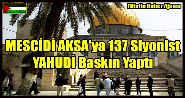 MESCIDI AKSA'ya 137 Siyonist YAHUDI Baskin Yapti