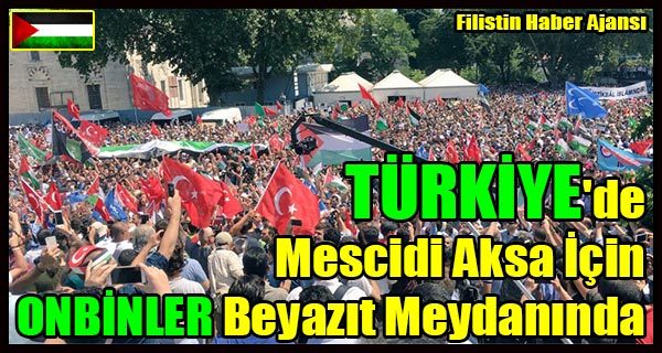TURKIYE'de Mescidi Aksa Icin ONBINLER Beyazit Meydaninda