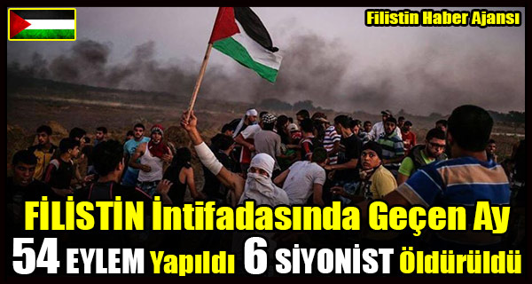 FILISTIN Intifadasinda 54 EYLEM Yapildi 6 SIYONIST Olduruldu