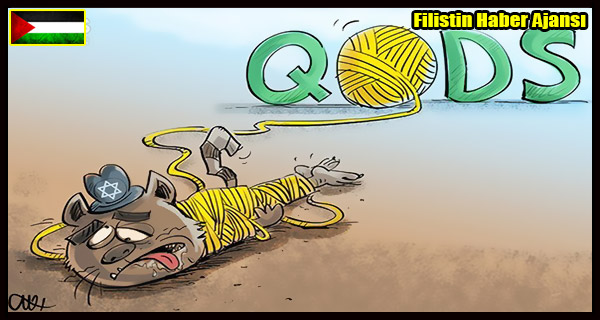 KARIKATUR- Siyonist ISRAIL Kudus Girisimi Ile Kendi Ayagina Sikti