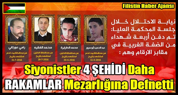 SIYONISTLER 4 Sehidi Daha RAKAMLAR Mezarligina Defnetti