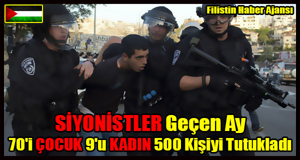 SIYONISTLER Gecen Ay 70'i COCUK 9'u KADIN 500 Kisiyi Tutukladi